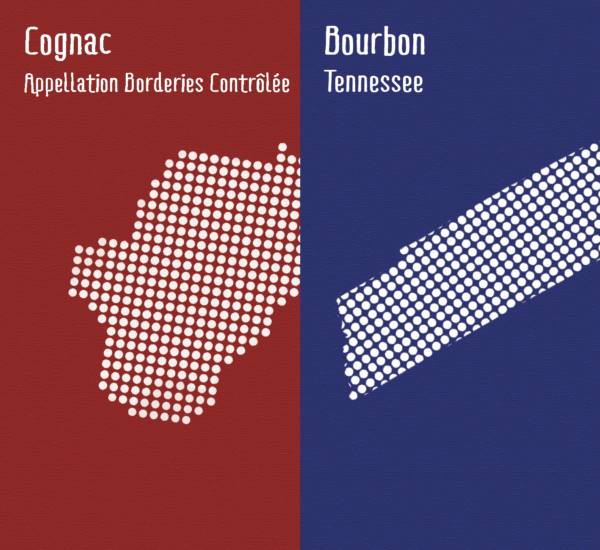 Pack 2 bouteilles Cognac Borderies + Bourbon